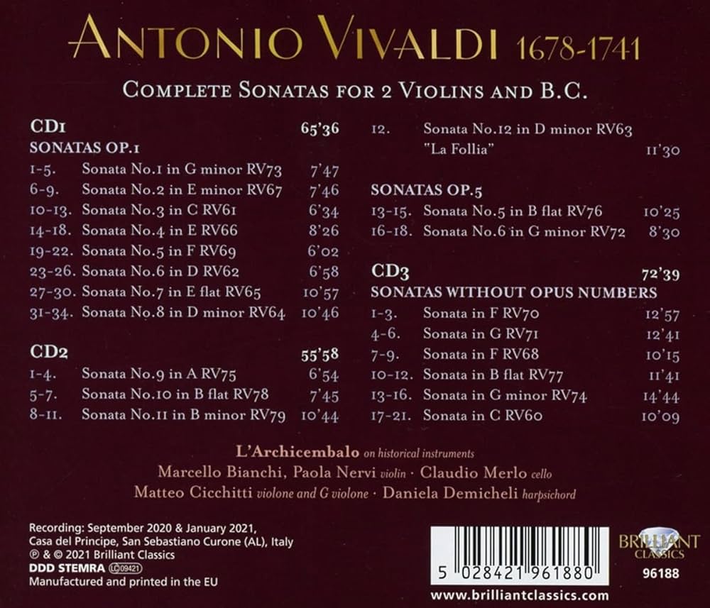 Amazon.co.jp: Complete Sonatas for 2 Violins: ミュージック